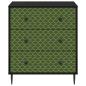 Preview: Kommode GELEEN Smaragd geometrisches Muster 66 x 36,5 x 76 cm