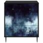 Preview: Kommode RAALTE Blaue Marmorierung 66 x 36,5 x 76 cm