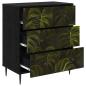Preview: Kommode ELBURG Palmblattmuster 66 x 36,5 x 76 cm Holzwerkstoff