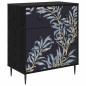 Preview: Kommode DOKKUM Blaues Farnmuster 66 x 36,5 x 76 cm