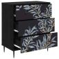 Preview: Kommode DOKKUM Blaues Farnmuster 66 x 36,5 x 76 cm