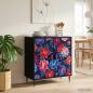 Preview: ARDEBO.de - Kommode HEESCH Farbenblockdruck 66 x 36,5 x 76 cm Holzwerkstoff