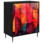 Preview: Kommode HEESCH Farbenblockdruck 66 x 36,5 x 76 cm Holzwerkstoff