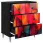 Preview: Kommode HEESCH Farbenblockdruck 66 x 36,5 x 76 cm Holzwerkstoff