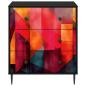 Preview: Kommode HEESCH Farbenblockdruck 66 x 36,5 x 76 cm Holzwerkstoff