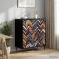 Preview: ARDEBO.de - Kommode OMMEN Geometrischer Druck 66 x 36,5 x 76 cm