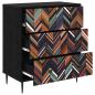 Preview: Kommode OMMEN Geometrischer Druck 66 x 36,5 x 76 cm