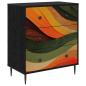 Preview: Kommode BONN Retro-Wellenmuster 66 x 36,5 x 76 cm Holzwerkstoff