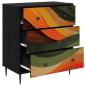 Preview: Kommode BONN Retro-Wellenmuster 66 x 36,5 x 76 cm Holzwerkstoff