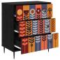 Preview: Kommode ESSEN Sonnenblumenmuster 66 x 36,5 x 76 cm