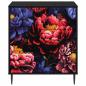 Preview: Kommode KIEL Dunkler Pfingstrosen-Druck 66 x 36,5 x 76 cm