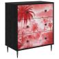 Preview: Kommode AACHEN Rosa Palmenprint 66 x 36,5 x 76 cm Holzwerkstoff