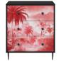 Preview: Kommode AACHEN Rosa Palmenprint 66 x 36,5 x 76 cm Holzwerkstoff