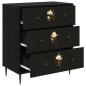 Preview: Kommode BREMEN Magnolienmuster 66 x 36,5 x 76 cm Holzwerkstoff