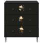 Preview: Kommode BREMEN Magnolienmuster 66 x 36,5 x 76 cm Holzwerkstoff