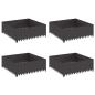 Preview: Raseneinfassung 4 stk. 100 x 100 x 35 cm Stahl Schwarz
