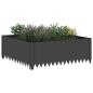 Preview: Raseneinfassung 4 stk. 100 x 100 x 35 cm Stahl Schwarz