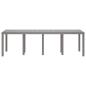 Preview: Wetterfester Gartentisch Hellgrau 250 x 100 x 73 cm Poly-Rattan