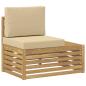 Preview: Outdoor Endsofa Weiß 91 x 63 x 73 cm Massivholz Akazie
