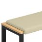 Preview: Bankkissen Kunstleder Creme Tiefe 35 cm