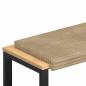 Preview: Bankkissen Plüschcord Taupe Tiefe 35 cm
