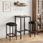 Preview: ARDEBO.de - Barhocker 2 stk. Schwarz 40 x 32 x 64 cm Holzwerkstoff