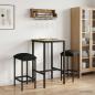 Preview: ARDEBO.de - Barhocker 2 Stk. Schwarz 40 x 32 x 74 cm Holzwerkstoff