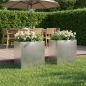 Preview: ARDEBO.de - Garten-Pflanzgefäß 2 Stk. Silber 50 x 30 x 49 cm Edelstahl