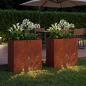 Preview: Garten-Pflanzgefäß 2 Stk. Rostoptik 50 x 30 x 49 cm