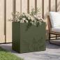Preview: ARDEBO.de - Garten-Pflanzgefäß Olivgrün 50 x 30 x 49 cm Kaltgewalzter Stahl