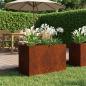 Preview: ARDEBO.de - Garten-Pflanzgefäß Rostoptik 80 x 20 x 49 cm Wetterfeststahl
