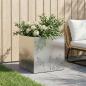 Preview: ARDEBO.de - Garten-Pflanzgefäß Silber 50 x 50 x 49 cm Verzinkter Stahl