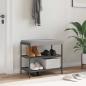 Preview: ARDEBO.de - Bankkissen Sherpa-Stoff Hellgrau Tiefe 35 cm