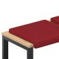 Preview: Bankkissen 4 stk. Kunstleder Weinrot Tiefe 35 cm