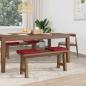 Preview: Bankkissen 4 stk. Kunstleder Weinrot Tiefe 35 cm