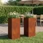Preview: ARDEBO.de - Garten-Pflanzgefäß 2 stk. Rostoptik 20 x 20 x 40 cm