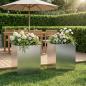 Preview: ARDEBO.de - Garten-Pflanzgefäß 2 stk. Silber 40 x 30 x 40 cm