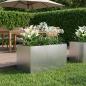 Preview: ARDEBO.de - Garten-Pflanzgefäß Silber 100 x 50 x 50 cm Edelstahl