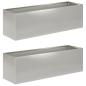 Preview: Garten-Pflanzgefäß 2 stk. Silber 100 x 30 x 30 cm Edelstahl