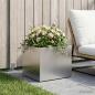 Preview: ARDEBO.de - Garten-Pflanzgefäß Silber 40 x 30 x 30 cm Verzinkter Stahl