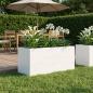 Preview: ARDEBO.de - Garten-Pflanzgefäß Weiß 80 x 40 x 40 cm Kaltgewalzter Stahl