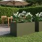 Preview: ARDEBO.de - Garten-Pflanzgefäß Olivgrün 80 x 50 x 50 cm Kaltgewalzter Stahl