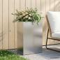 Preview: ARDEBO.de - Garten-Pflanzgefäß Silber 40 x 30 x 75 cm Edelstahl