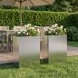 Preview: ARDEBO.de - Garten-Pflanzgefäß 2 stk. Silber 40 x 20 x 40 cm