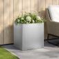 Preview: ARDEBO.de - Garten-Pflanzgefäß Silber 45 x 45 x 45 cm Edelstahl