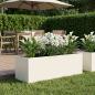 Preview: ARDEBO.de - Garten-Pflanzgefäß Weiß 80 x 30 x 30 cm Kaltgewalzter Stahl