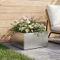 Preview: ARDEBO.de - Garten-Pflanzgefäß Silber 40 x 40 x 30 cm Verzinkter Stahl