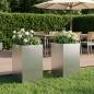 Preview: ARDEBO.de - Garten-Pflanzgefäß 2 stk. Silber 30 x 30 x 50 cm Edelstahl