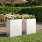 Preview: ARDEBO.de - Garten-Pflanzgefäß 2 stk. Weiß 40 x 20 x 40 cm