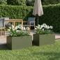 Preview: ARDEBO.de - Garten-Pflanzgefäß 2 stk. Olivgrün 100 x 50 x 50 cm